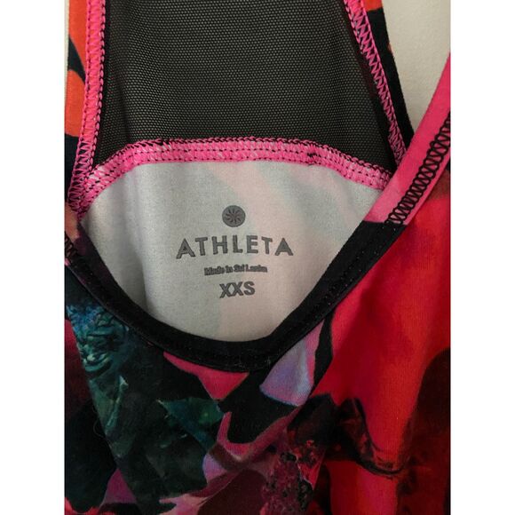 Athleta Chi Mesh Floral Racerback Tank Top Lightweight Stretchy Activewear XXS - Picture 5 of 9